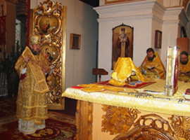 Литургия в Мгарском монастыре